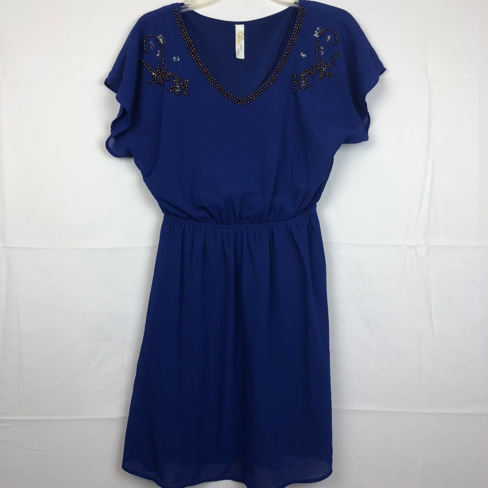 ♧Tini Lili Blue Beaded Dress in size Small Petite